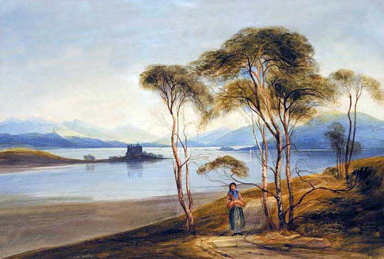 Woman on a Path by a Lake
